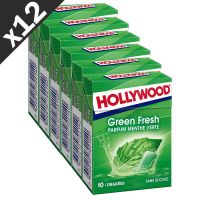 Lot de 12 Hollywood chewing gum Green Fresh
