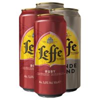 4 bières Leffe blonde et ruby 50cl