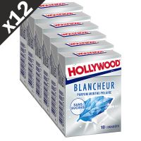 Lot de 12 Hollywood chewing gum Blancheur