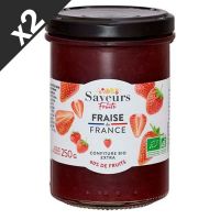 2 Confitures de fraise de France Bio 250g