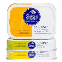 Trio de sardines à l'huile d'olive extra, citron et piment Bio
