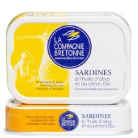 Duo de sardine à l'huile d'olive Bio, citron et piment Bio