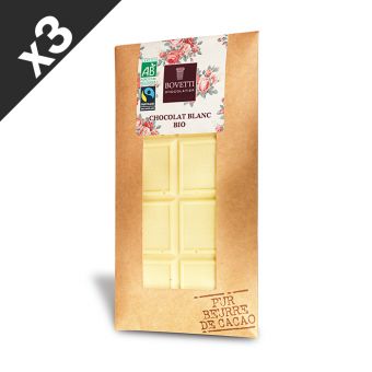3 Tablettes de chocolat blanc Bio