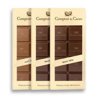 Trio de tablettes de chocolat light