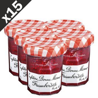15x confitures framboise Bonne Maman 30g