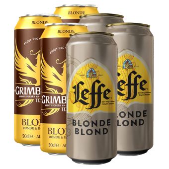6 bières Leffe blonde et grimbergen blonde 50cl