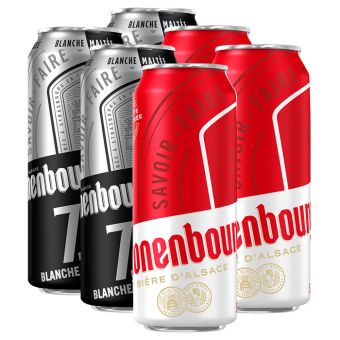 Pack 6 bi�res Kronenbourg originale et blanche 50cl