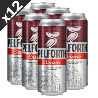 Pack de 12 bires Pelforth brune 50cl