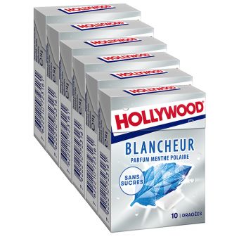 Lot de 6 étuis Hollywood chewing gum Blancheur