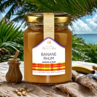 Confiture de banane rhum au sucre de canne 100g