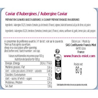 Tartinable de caviar d'aubergine 80g