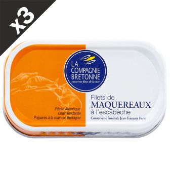 3 Filets de maquereaux � l'escab�che 169g