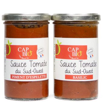 Duo de sauces tomate Bio piment d'Espelette et basilic