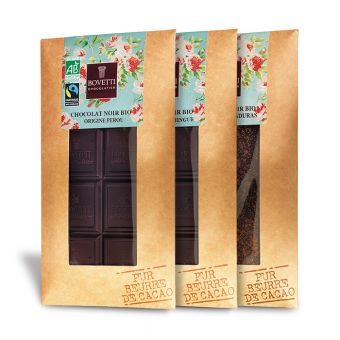 Assortiment de 3 tablettes de chocolat noir