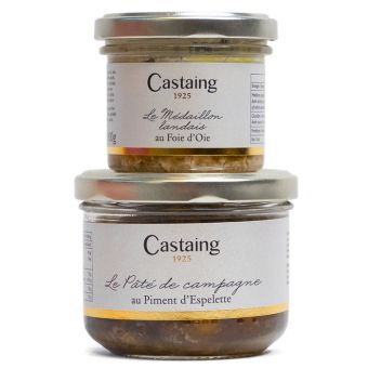 M�daillon Landais au foie d'oie et p�t� au piment d'Espellette